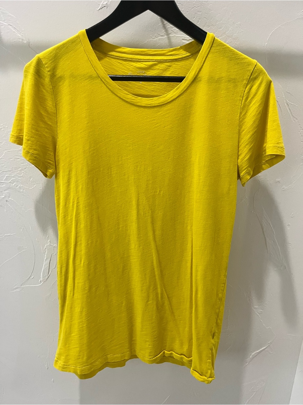 J Crew Mustard Yellow Vintage Cotton Women's Short Sleeve Crewneck Top